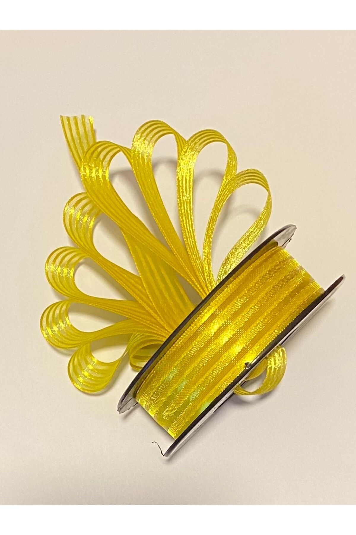 Çizgili şifon kurdele (Kurdale) 2.5cm x 20metre. Renk No:5