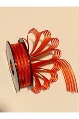 Çizgili şifon kurdele (Kurdale) 2.5cm x 20metre. Renk No:7