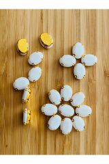 Oval Kasalı Beyoğlu Taşı Dikme Akrilik Boncuk. 10x14mm. 20 Adet.