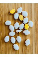 Oval Kasalı Beyoğlu Taşı Dikme Akrilik Boncuk. 10x14mm. 20 Adet.