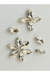 Oval Kasalı Beyoğlu Taşı Dikme Kristal Boncuk. 12x18mm. 25 Adet.