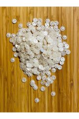 Oya Havlu Çeyizlik Abiye Giyim Taş Görünümlü Plastik Pul. 1cm. 25gr. Tahmini 275-295 Ad. Arası. Krem