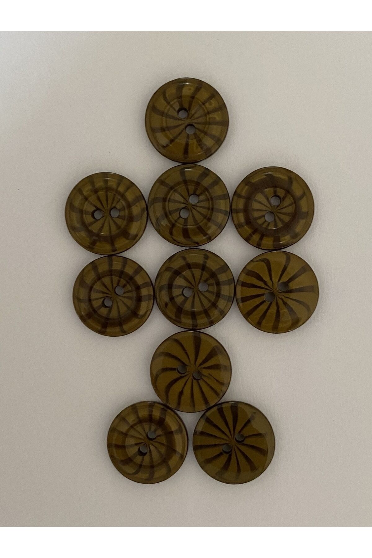 Zebra Desen Düğme. 2 Cm. 10'lu Pkt. Renk: Yeşil.