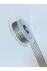 Çizgili Şifon Kurdele. 2.5cm x 20metre. Gri.