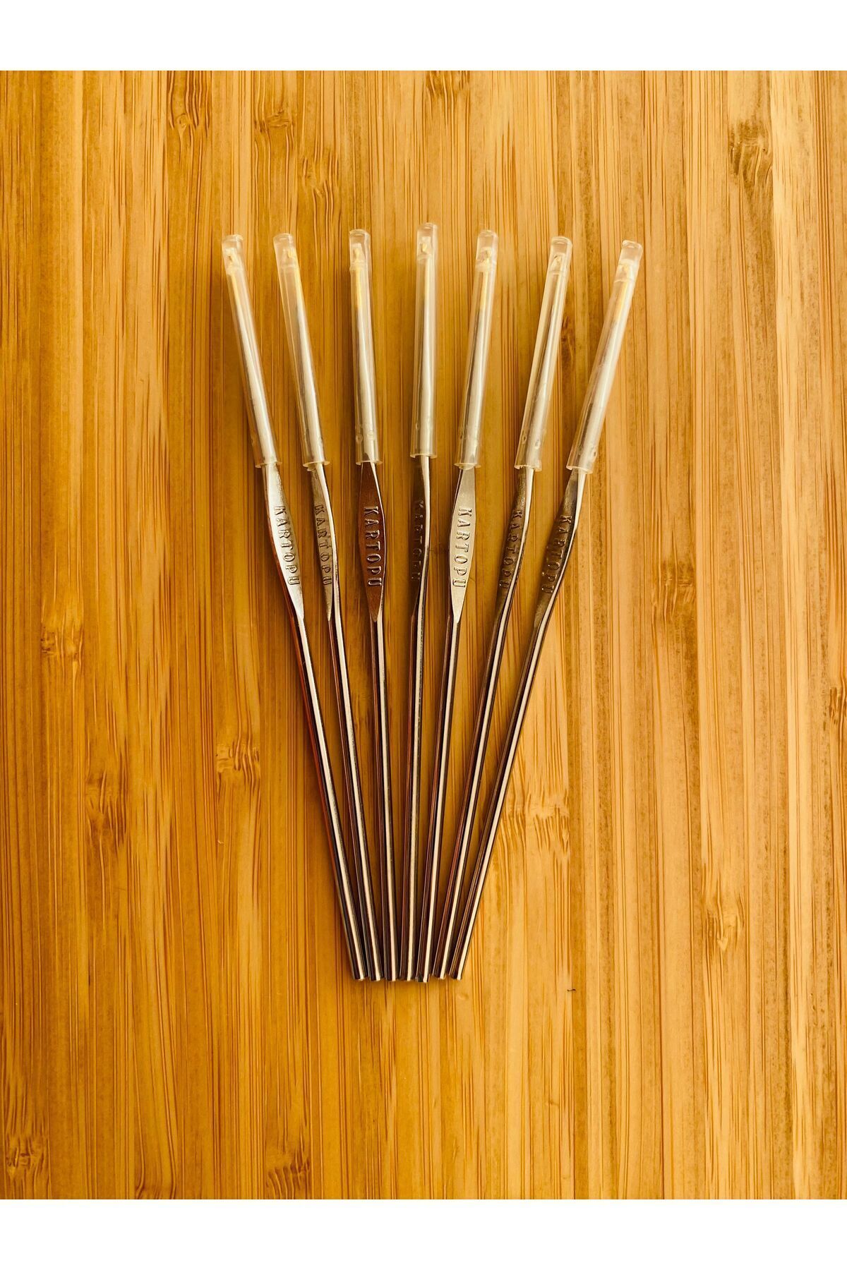 Oya Ve Dantel Metal Sapsız El Işi Sarı Uç Tığ Seti. No: 11, 12, 13, 15, 16, 17, 20. 7'li Set.