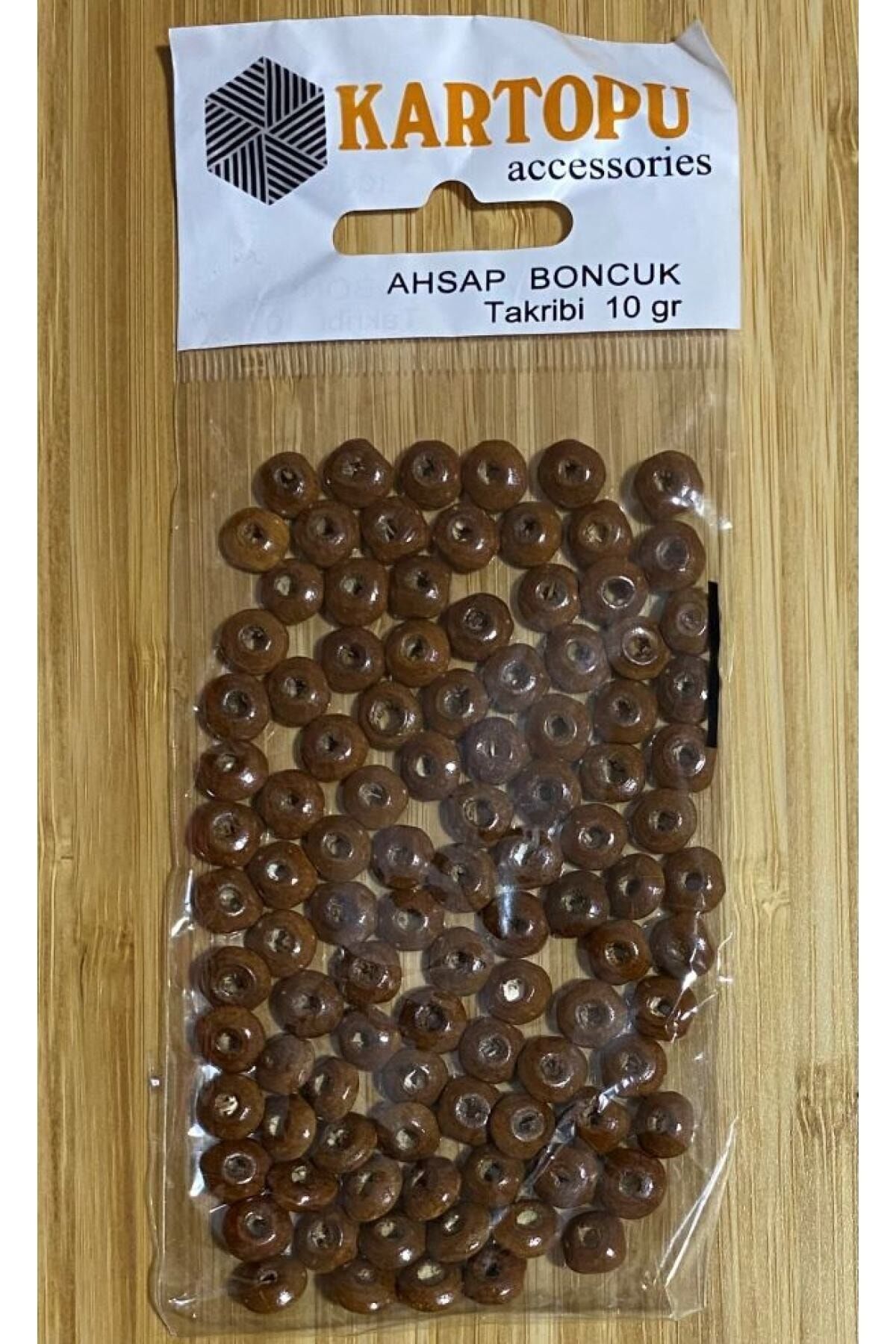 Ahşap Sidi Boncuk Vernikli 8mm. 10gr. Takriben 100-105 Adet.