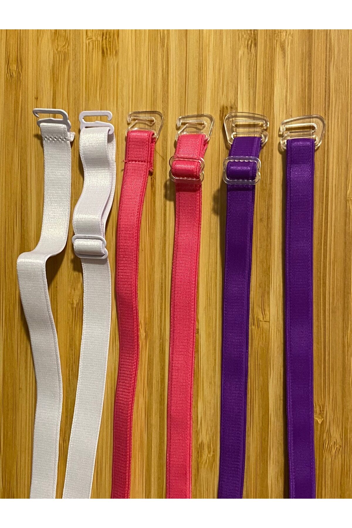 Çok Renkli Saten  3'lü Çıkarılabilir Sütyen Askısı.