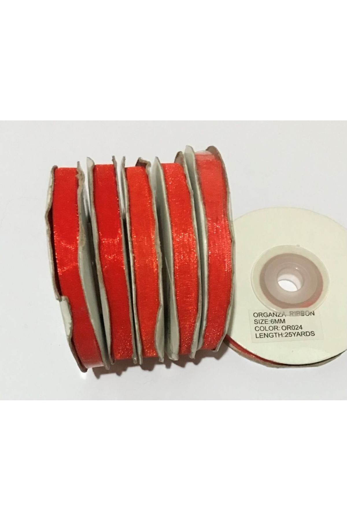 Organza (organze) Kurdele 6mmx25metre 1 Adet. Or024