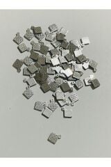 Oya, Abiye, Halhal, Bileklik, Kolye Vb. Pleksi Desenli Kare Pul. 20gr. Gümüş.