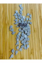 Oya, Abiye, Halhal, Bileklik, Kolye Vb. Pleksi Desenli Yuvarlak Plastik El Işleme Pul. 20gr. Gümüş.