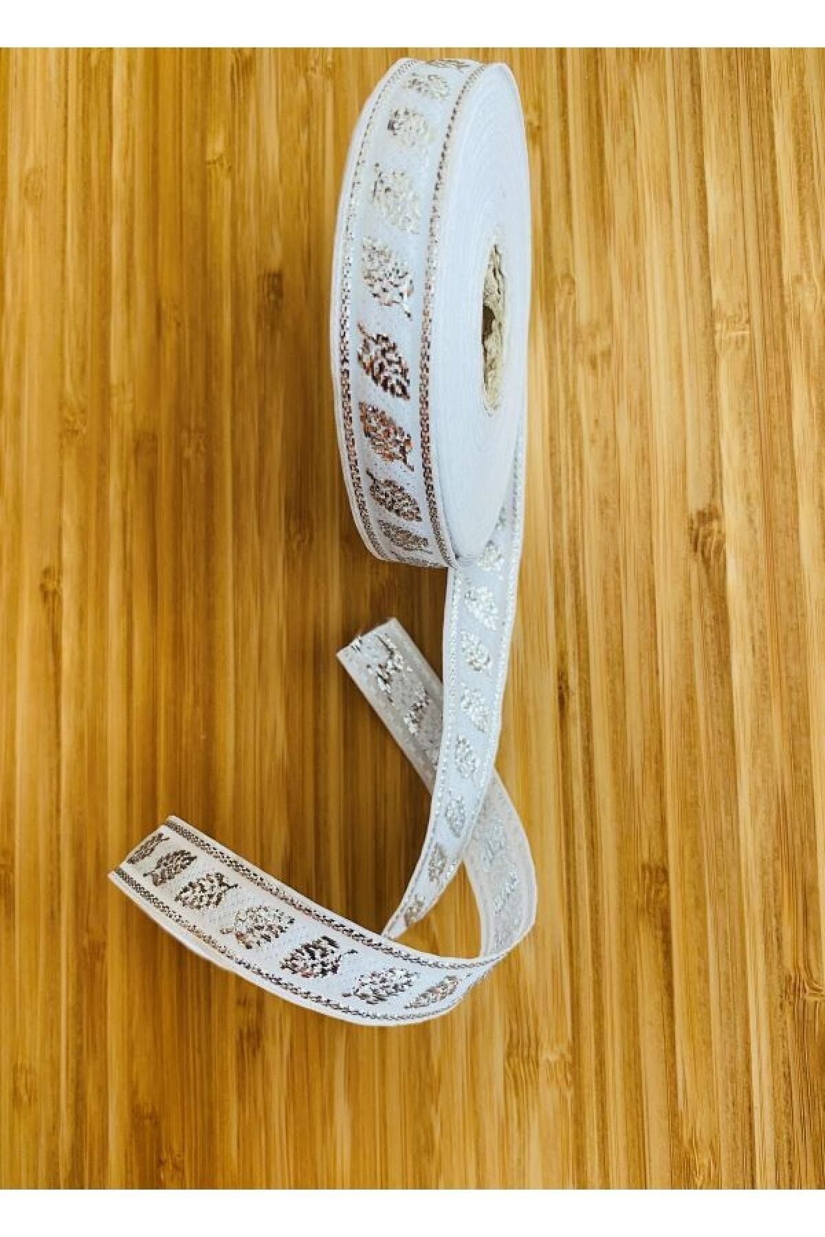 Dekoratif Şerit. 16mmx2metre. Krem. Sarı Sim. No:13