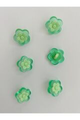Alttan dikmeli şeffaş plastik papatya bebek düğmesi. 1.5cm. 6'lı paket.