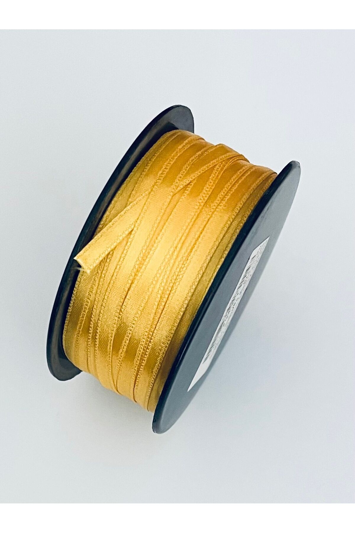 Saten Kurdele 5mm x 100metre. Renk No: 370 Sarı.  Pantone: 15-1046