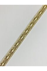 Dekoratif Şerit. 25mmx2metre. Krem. Sarı Sim. No:5