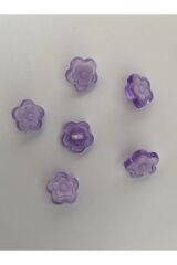 Alttan dikmeli şeffaş plastik papatya bebek düğmesi. 1.5cm. 6'lı paket.