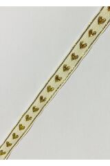 Dekoratif Şerit. 16mmx2metre. Krem. Sarı Sim. No:12