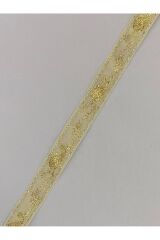 Dekoratif Şerit. 25mmx2metre. Krem. Sarı Sim. No:6