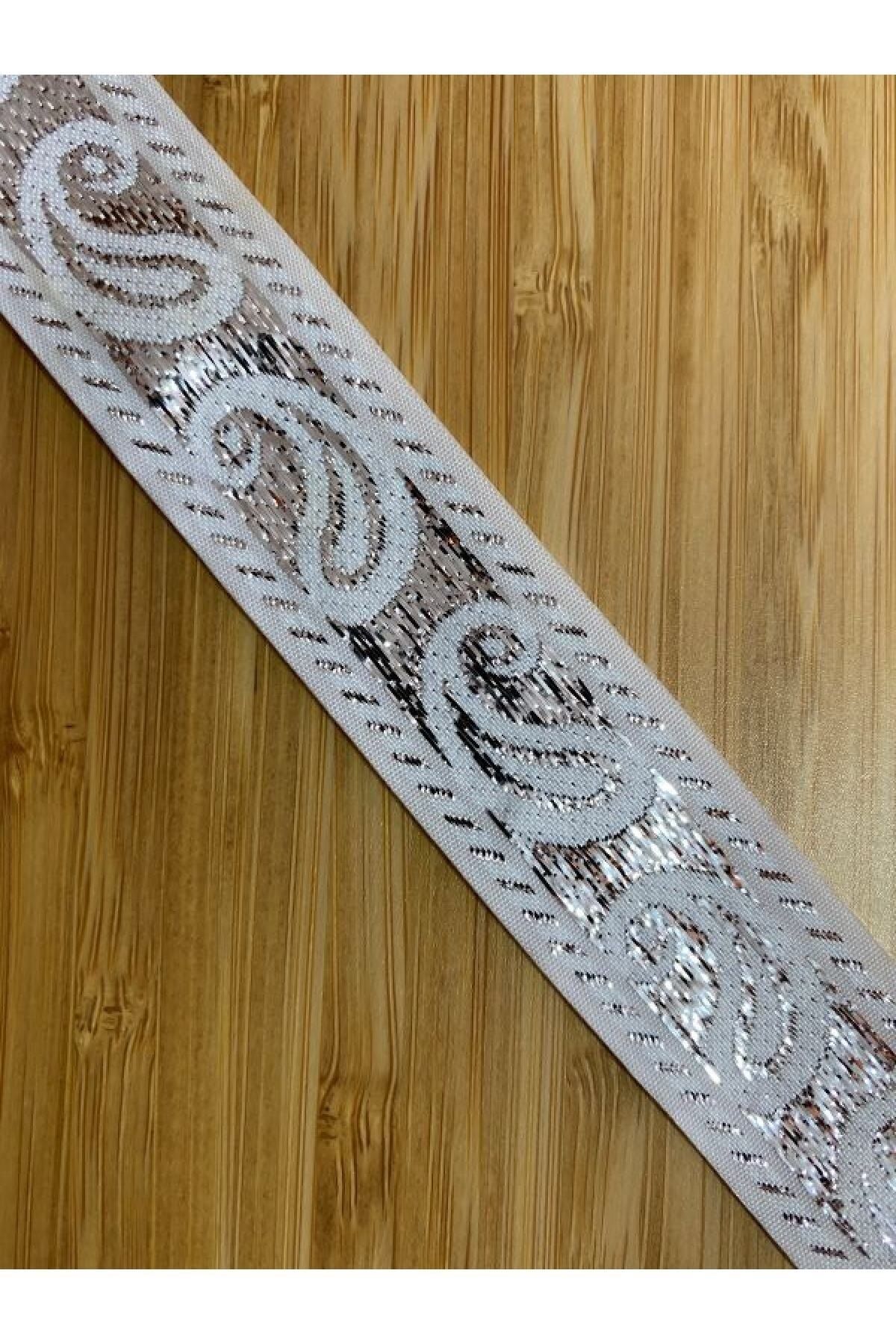 Dekoratif Şerit. 25mmx2metre. Beyaz. Gümüş Sim. No:1