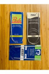 Alüminyum Misinalı El Örgü Şiş 80cm. No: 3.0,-4.0,-4.5.  3'lü Set.