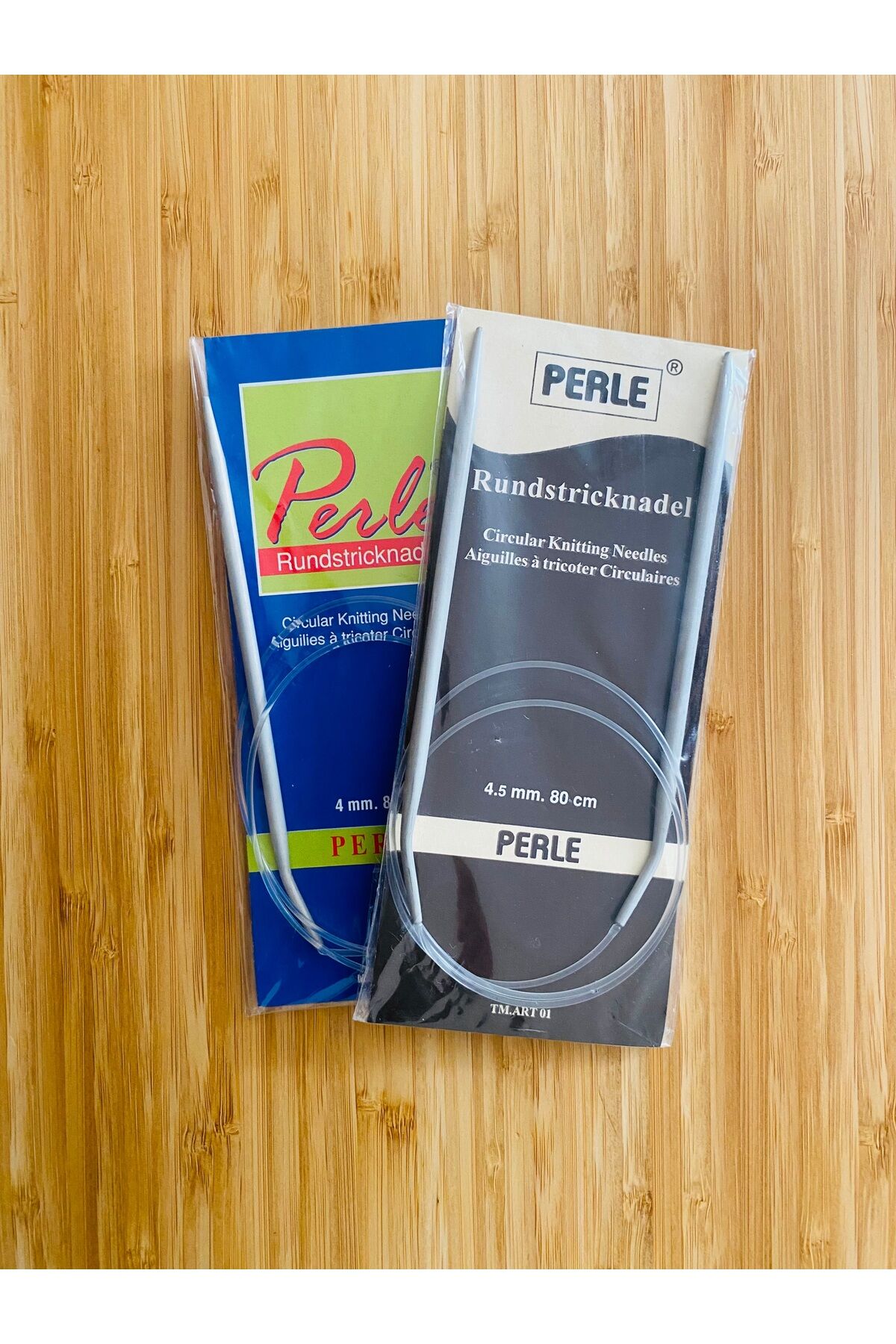 Alüminyum Misinalı El Örgü Şiş 80cm. No: 4.0,-4.5.  2'li Set.