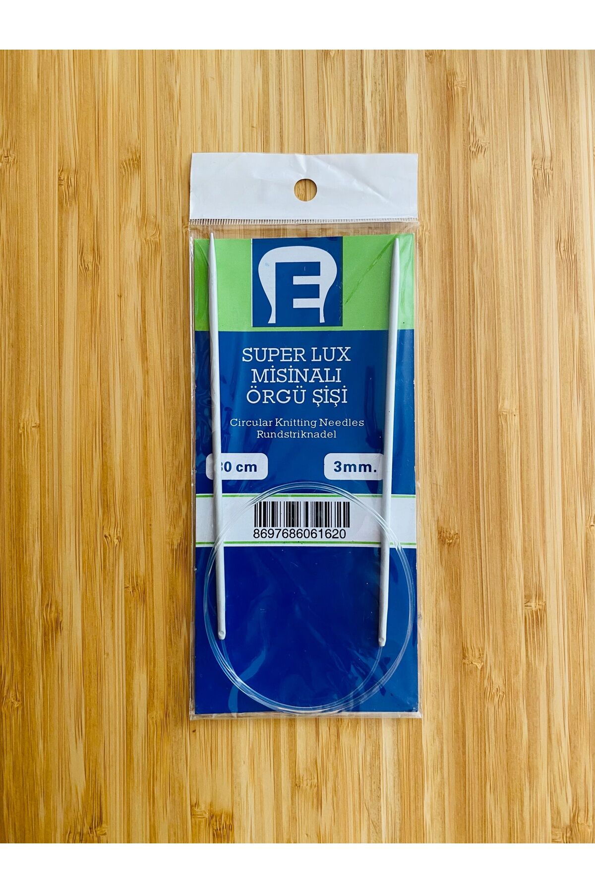 Alüminyum Misinalı El Örgü Şiş 80cm. No:3.0