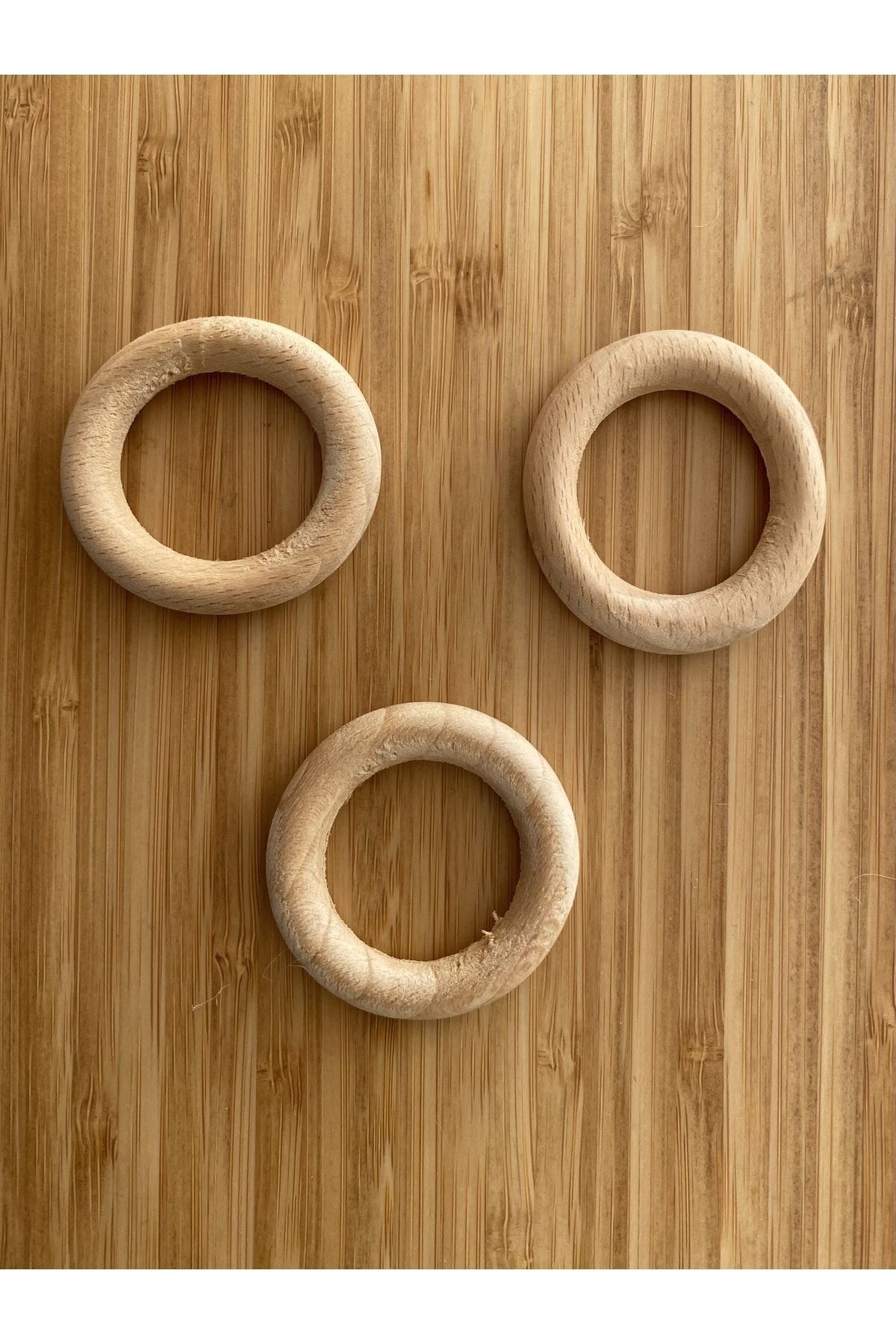 Amigurumi Oyuncak Bebek Ahşap Halka 5 cm. 3 adet.