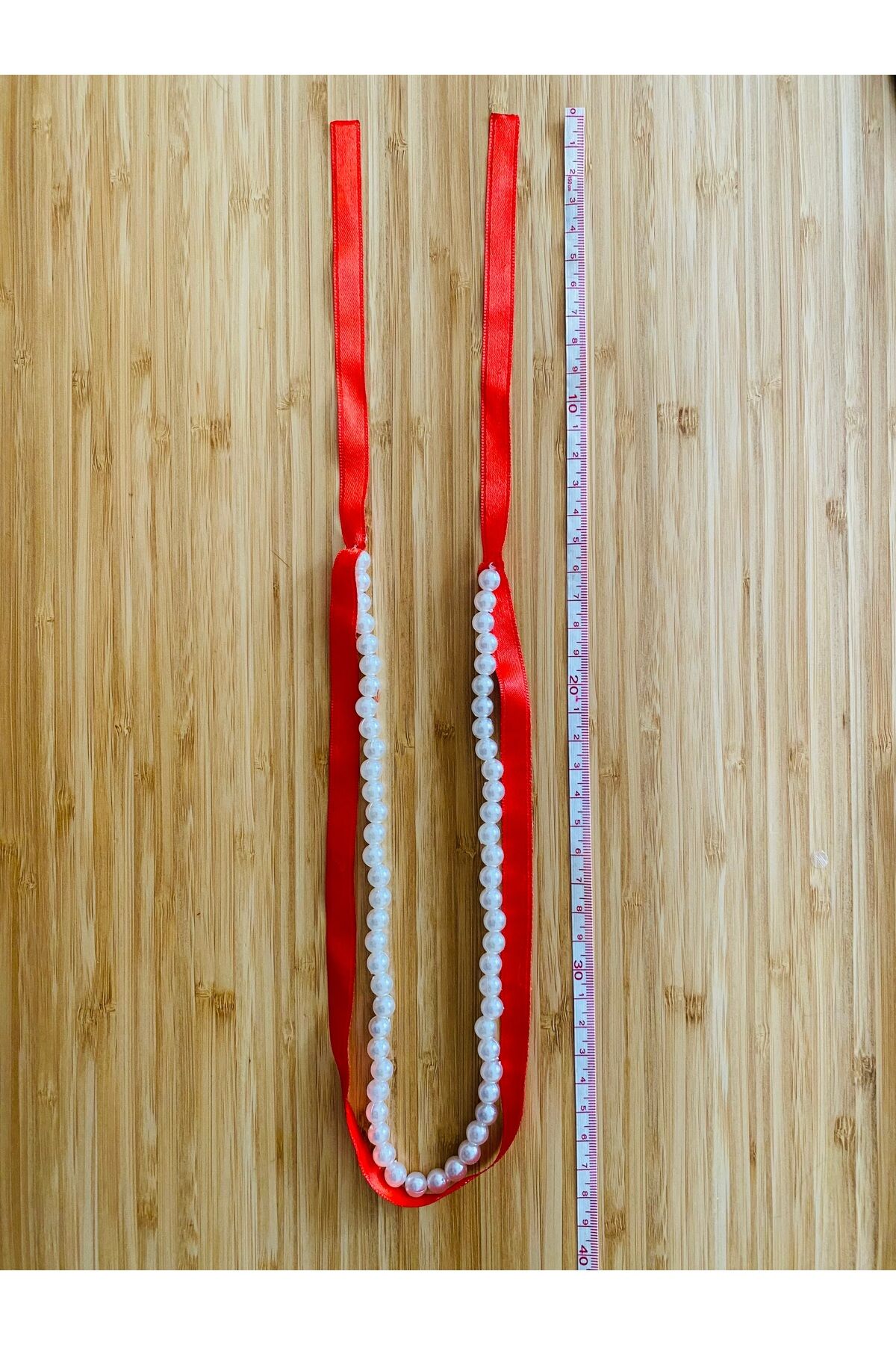 İncili Takı Ve Nişan Kurdelesi. Kurdele Boyu: 80cm.