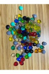 Oya, Abiye, Havlu, Takı, Örgü vb. El İşleme Plastik Gözyaşı Damla Boncuk. 25gr. Tahmini 195 Adet.