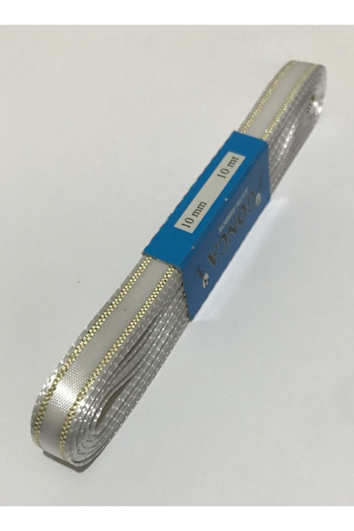 Saten Simli Kurdele, 1cm. 10metre. Açık Krem.