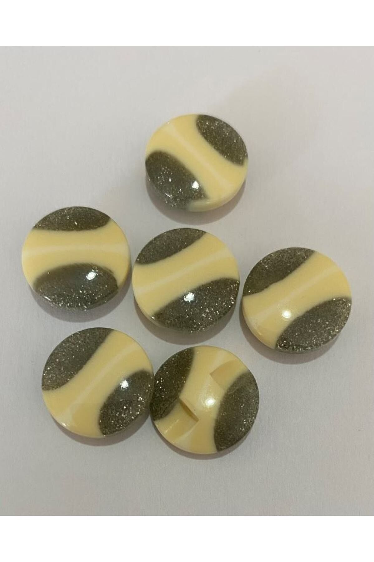 Damarlı Polyester Bebe Düğme 1.5cm 6'lı Paket