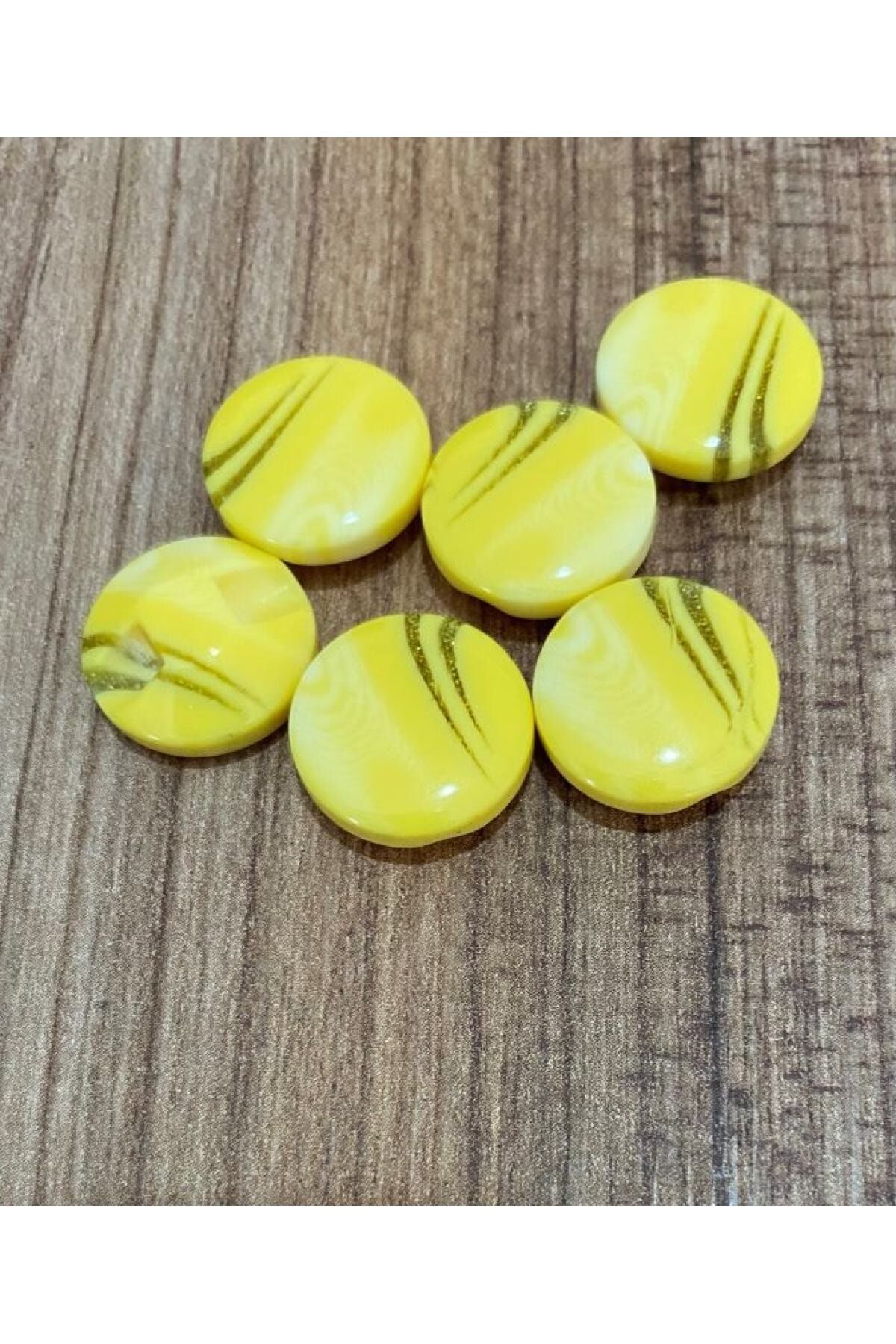 Damarlı Polyester Bebe Düğme 1.5cm 6'lı Paket