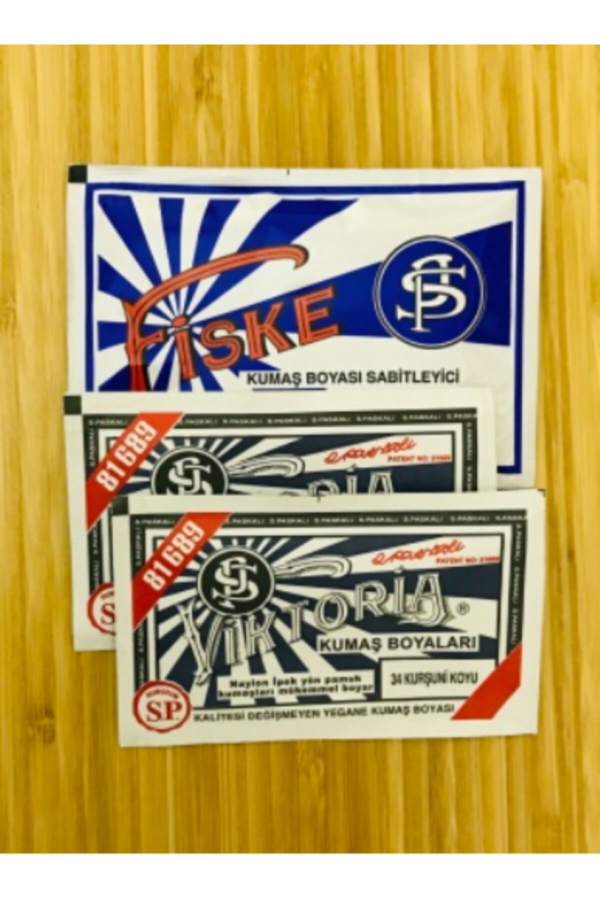 İpek, yün ve pamuklu kumaş boyası. 3'lü set.