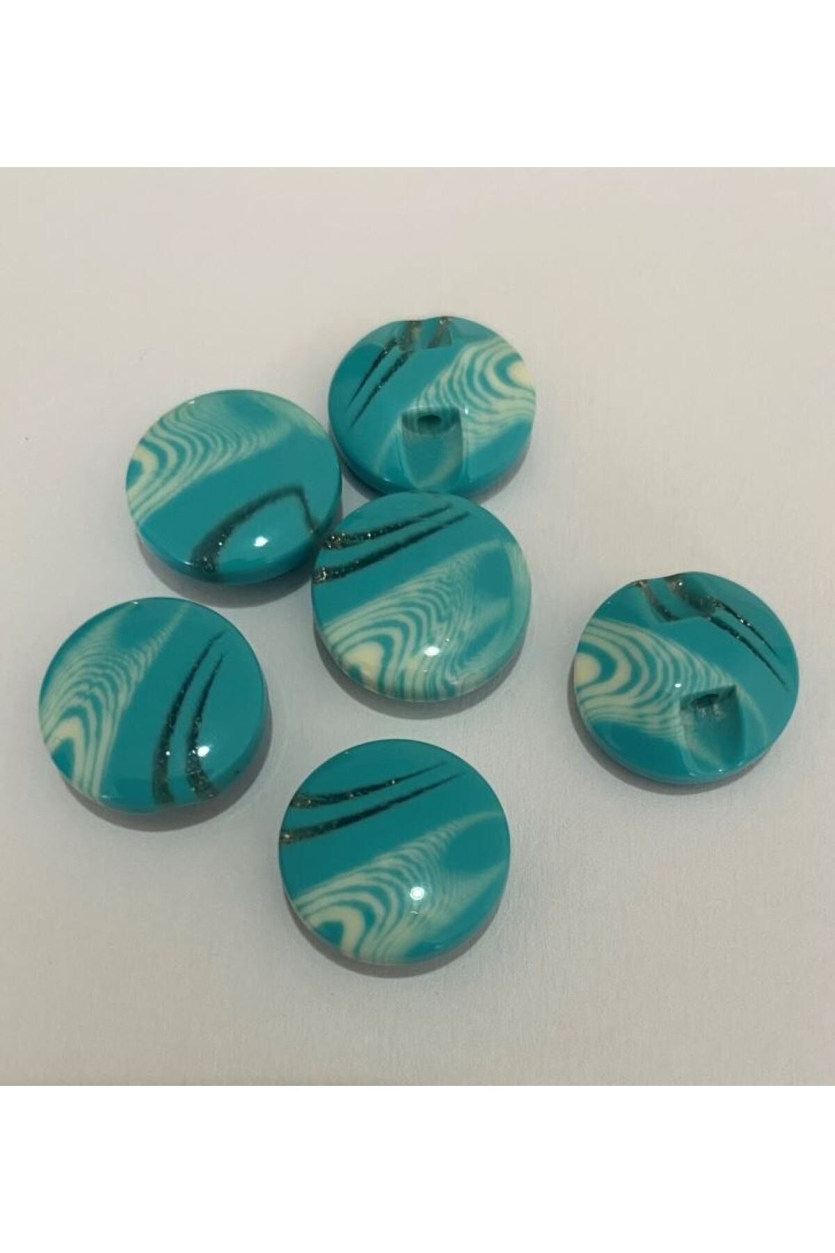 Damarlı Polyester Bebe Düğme 1.5cm 6'lı Paket