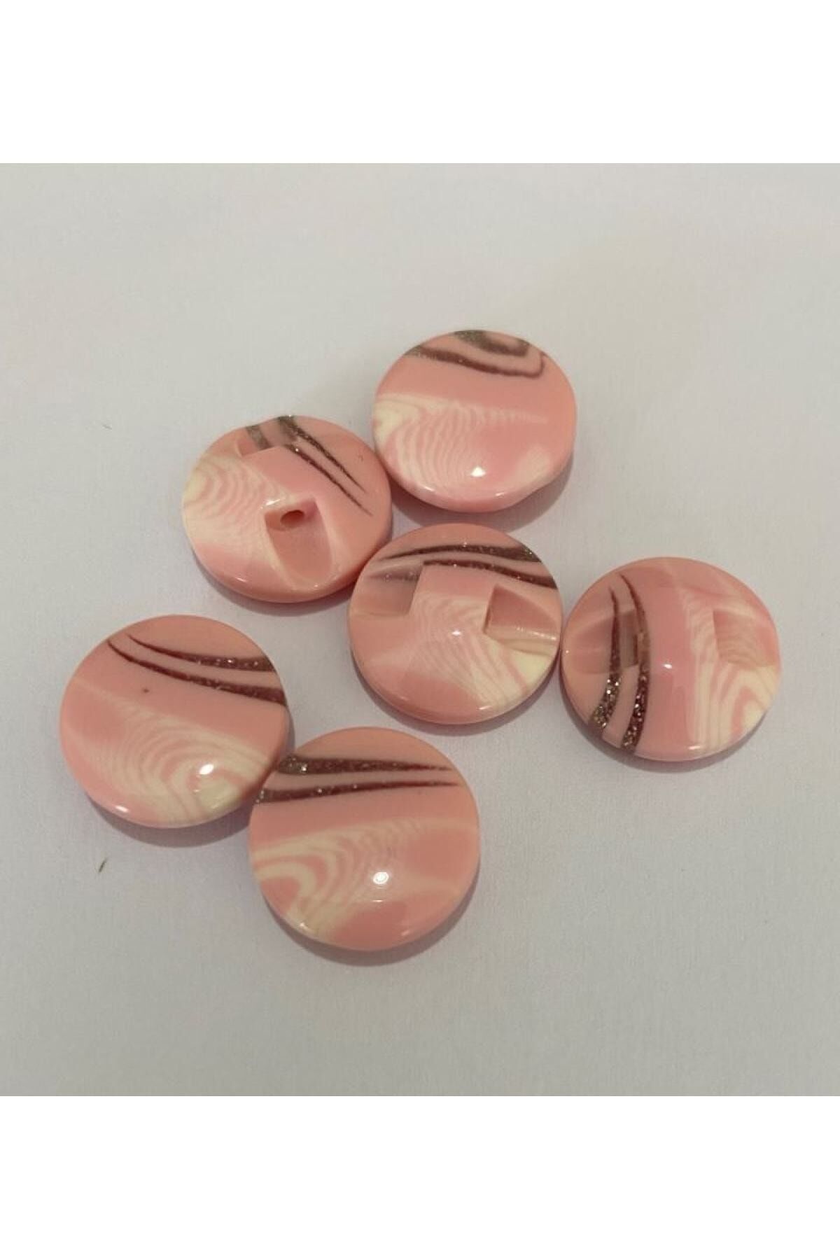 Damarlı Polyester Bebe Düğme 1.5cm 6'lı Paket