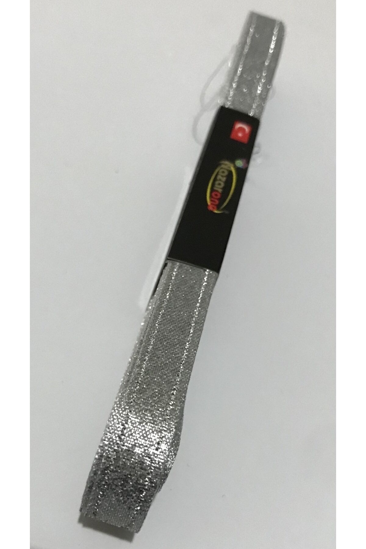 Saten Simli Kurdele, 1cm. 10metre. Gümüş Sim.