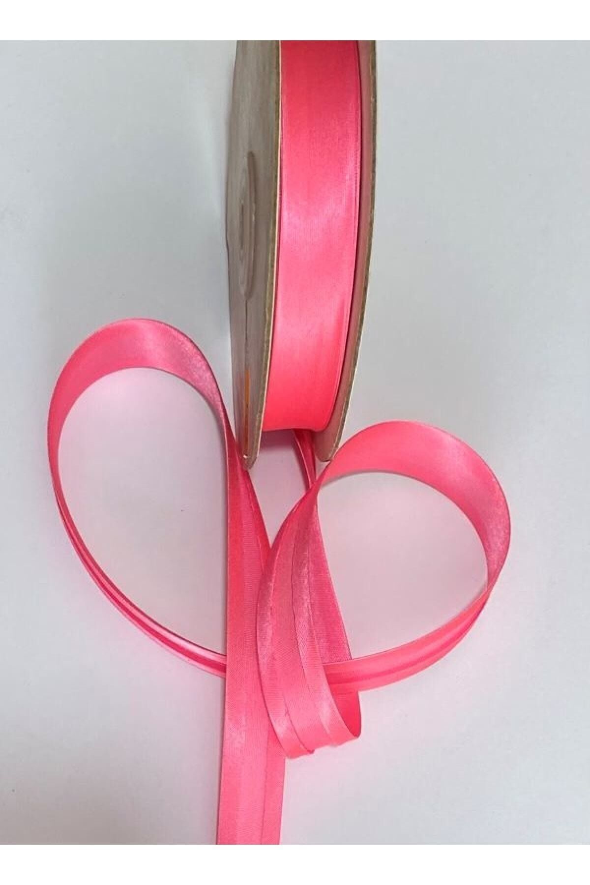 Saten Biye (şerit) Pembe. 2cm. 20 Metre.