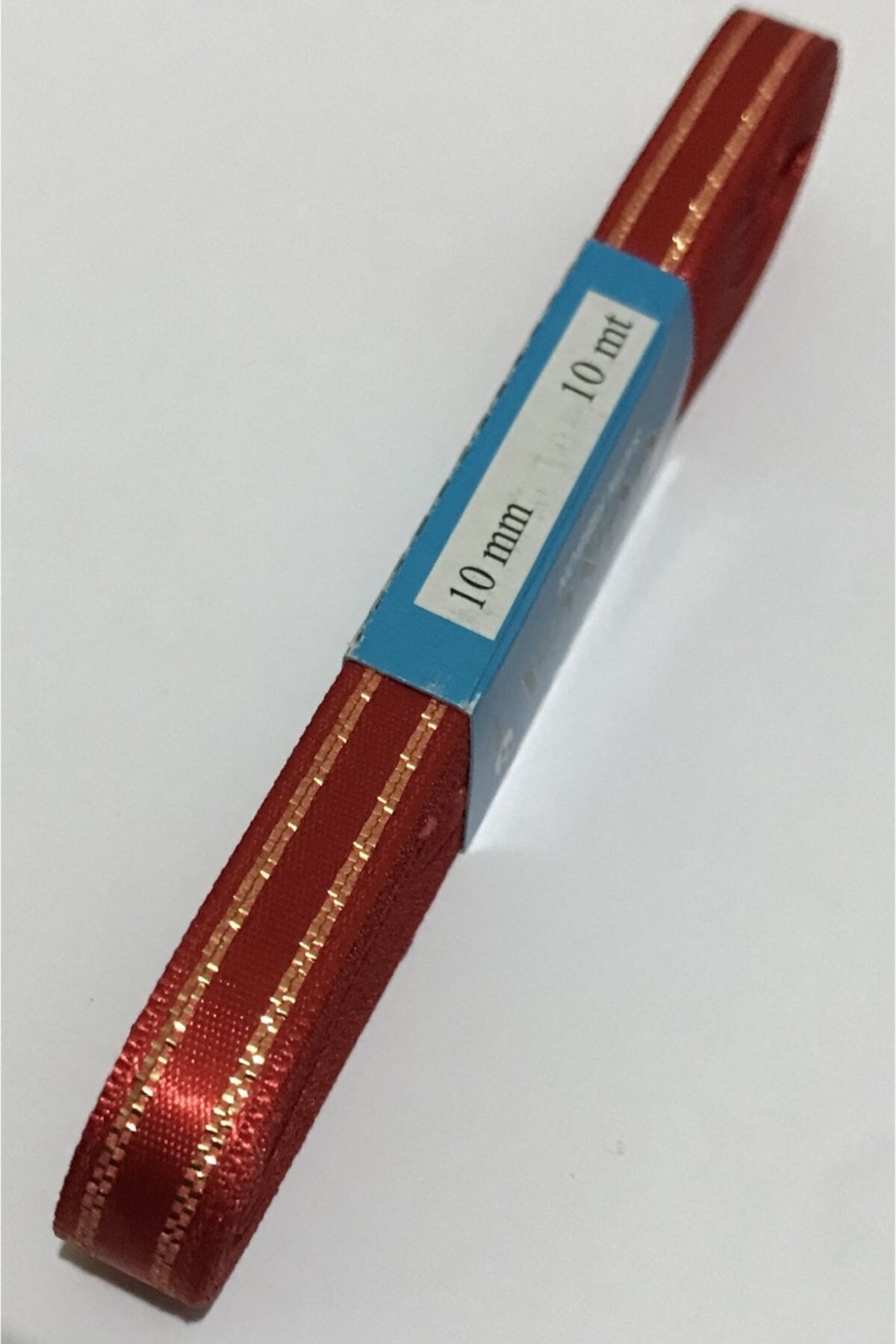 Saten Simli Kurdele, 1cm. 10metre. Kırmızı Sarı Sim.