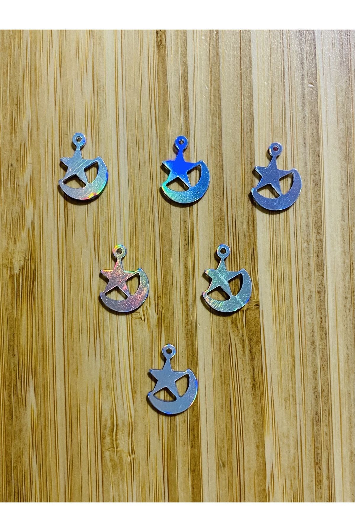 Jan Jan Ay Yıldız Hilal Küpe Oya, Abiye, Halhal, Bileklik, Kolye. Pleksi Plastik El Işleme Pul. 20gr