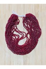 Jan jan Koyu Bordo 12dizi. Çekoslovakya, Adana, Hapishane Işi, Iğne Oyası Kum Boncuğu.