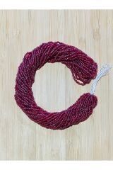 Jan jan Koyu Bordo 12dizi. Çekoslovakya, Adana, Hapishane Işi, Iğne Oyası Kum Boncuğu.