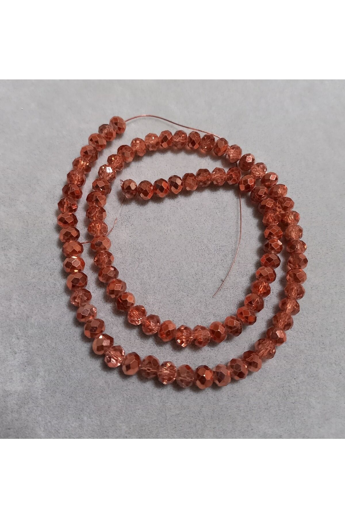 Janjanlı Bakır Rengi Basık Kristal Boncuk 6mm 1dizi No.11