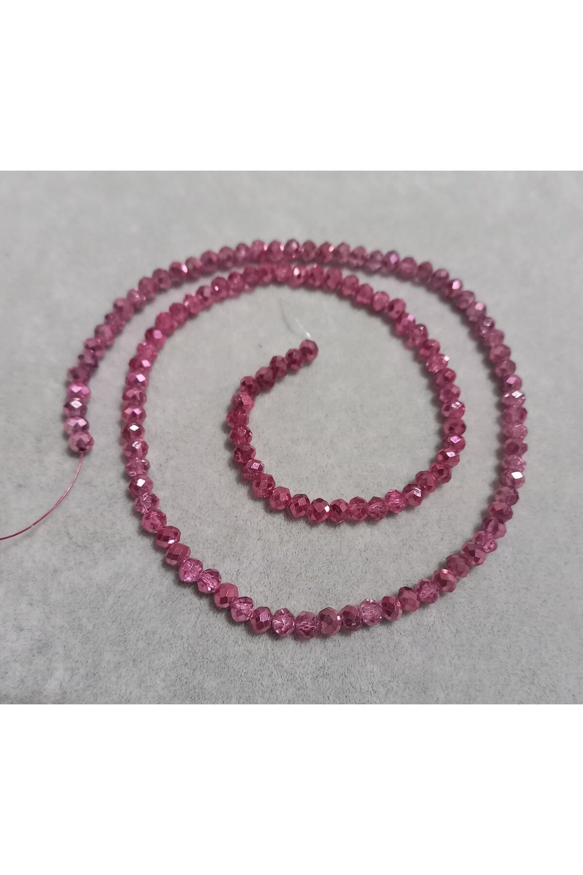 Janjanlı Gülkurusu Rengi Basık Kristal Boncuk 4mm 1dizi No.36