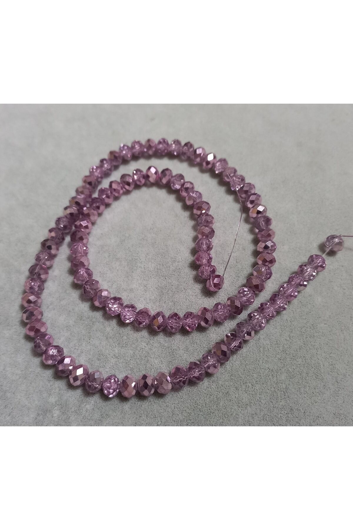 Janjanlı Lila Basık Kristal Boncuk 6mm 1dizi No.37