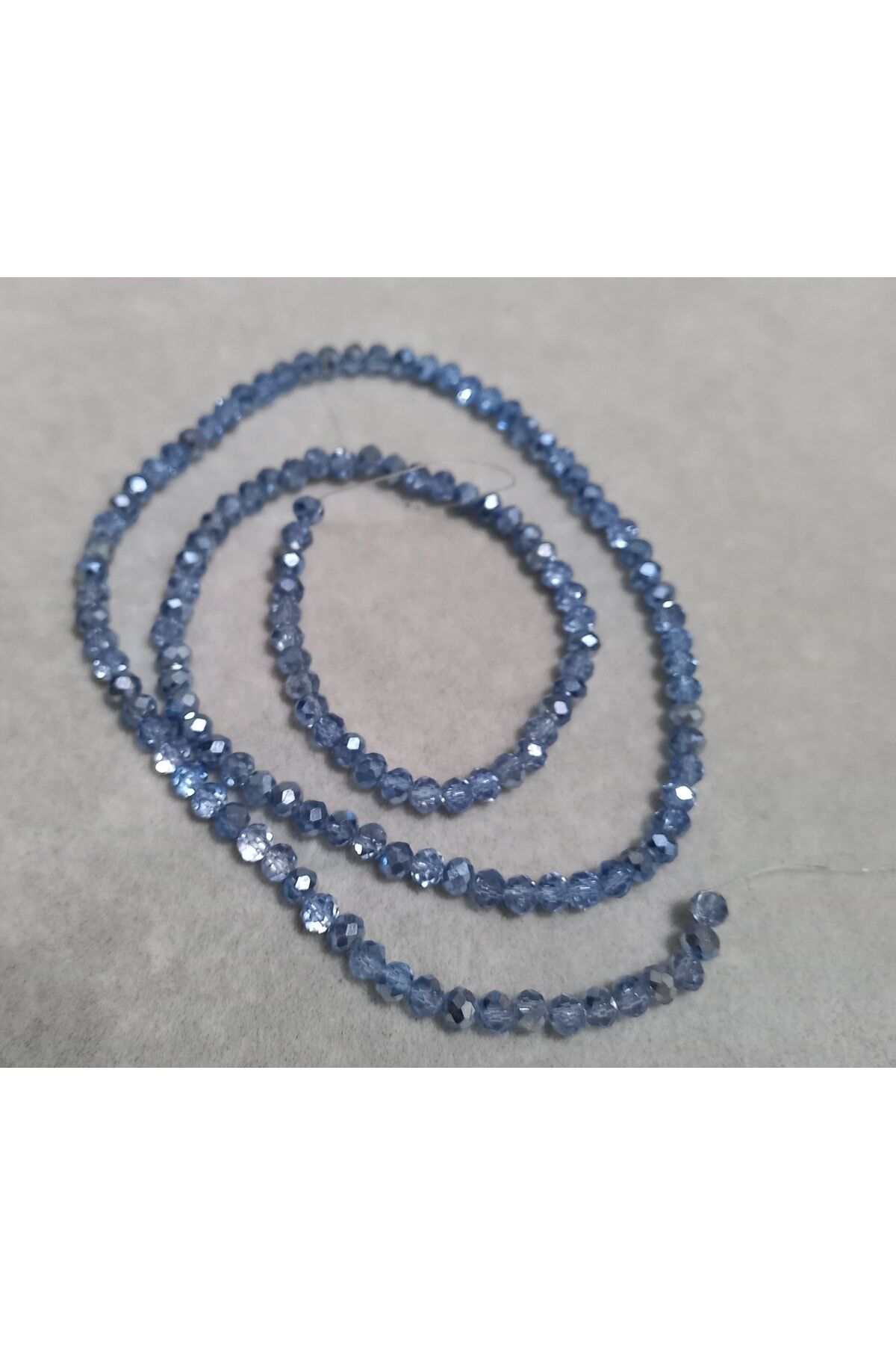 Janjanlı Mavi Basık Kristal Boncuk 4mm 1dizi No.41