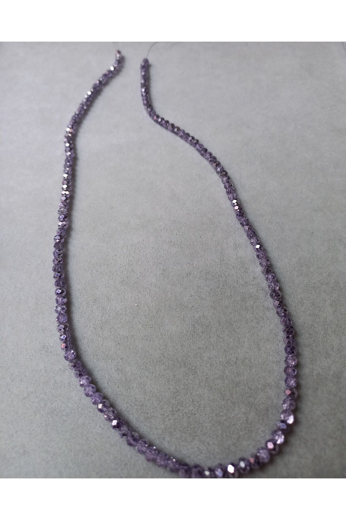 Janjanlı Mor Basık Kristal Boncuk 4mm 1dizi No.5