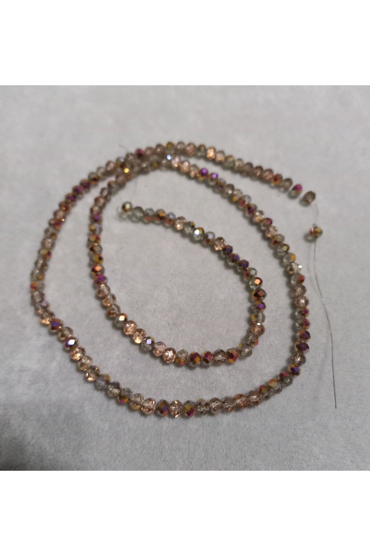 Janjanlı Vizon Rengi Basık Kristal Boncuk 4mm 1dizi No.35