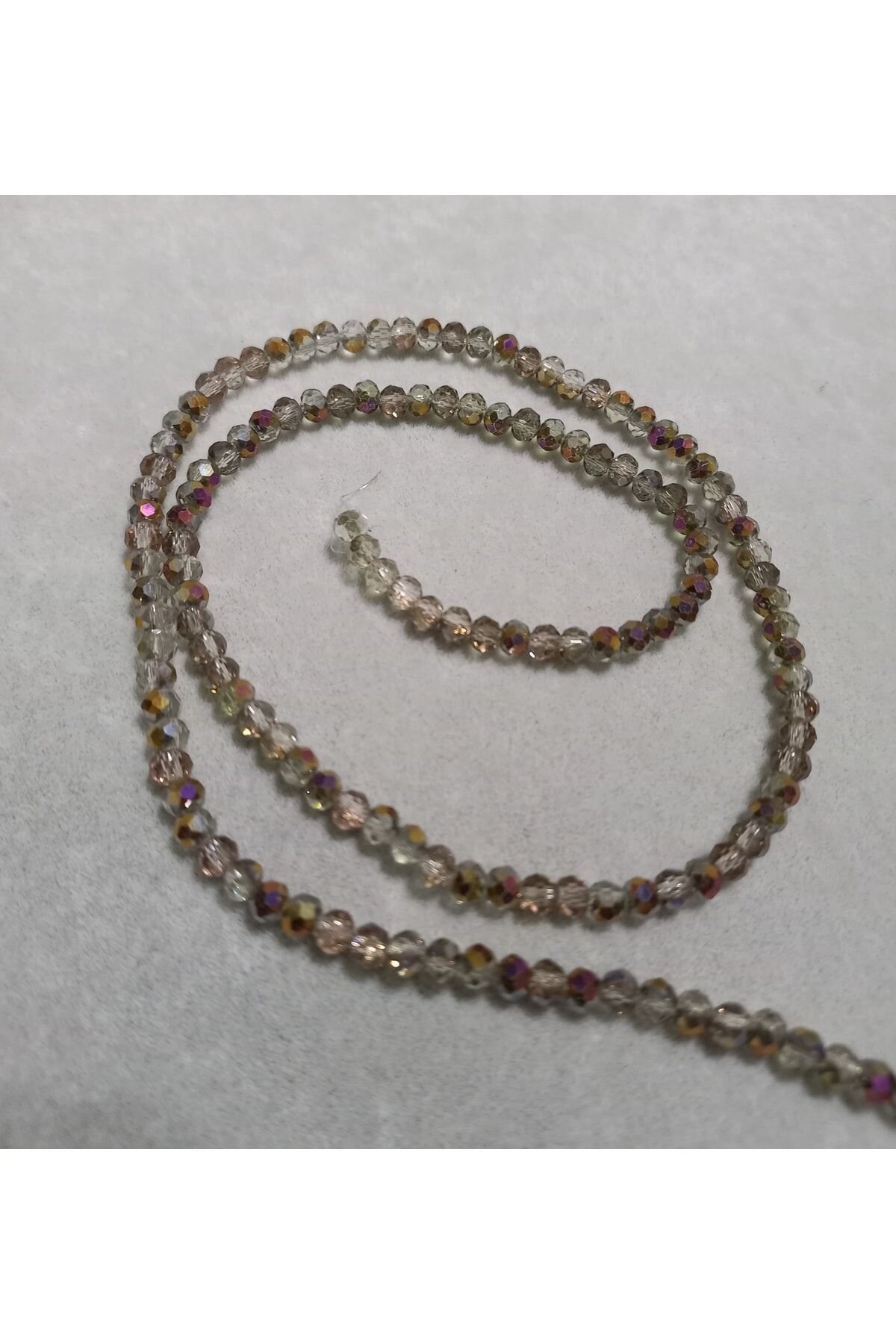 Janjanlı Vizon Rengi Basık Kristal Boncuk 4mm 1dizi No.39