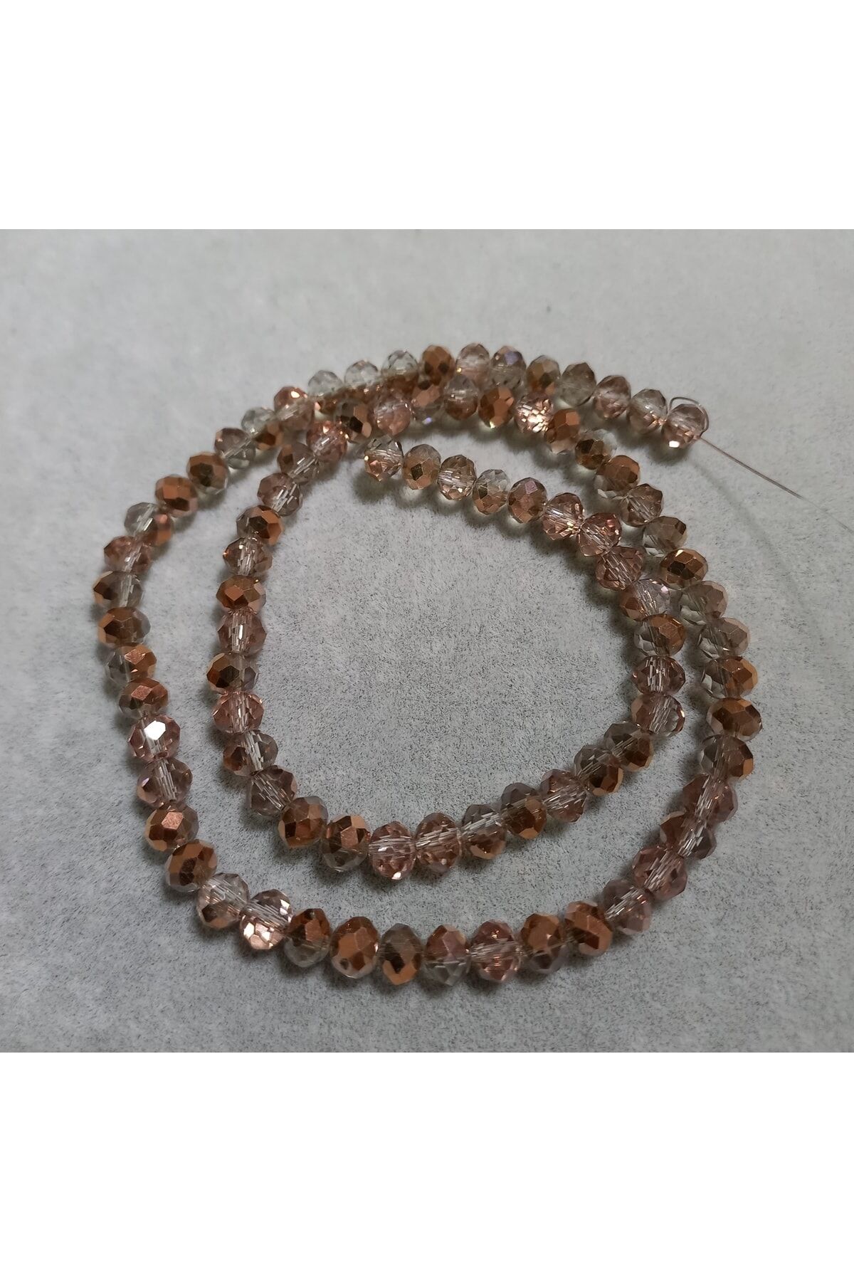 Janjanlı Vizon Rengi Basık Kristal Boncuk 6mm 1dizi No.31