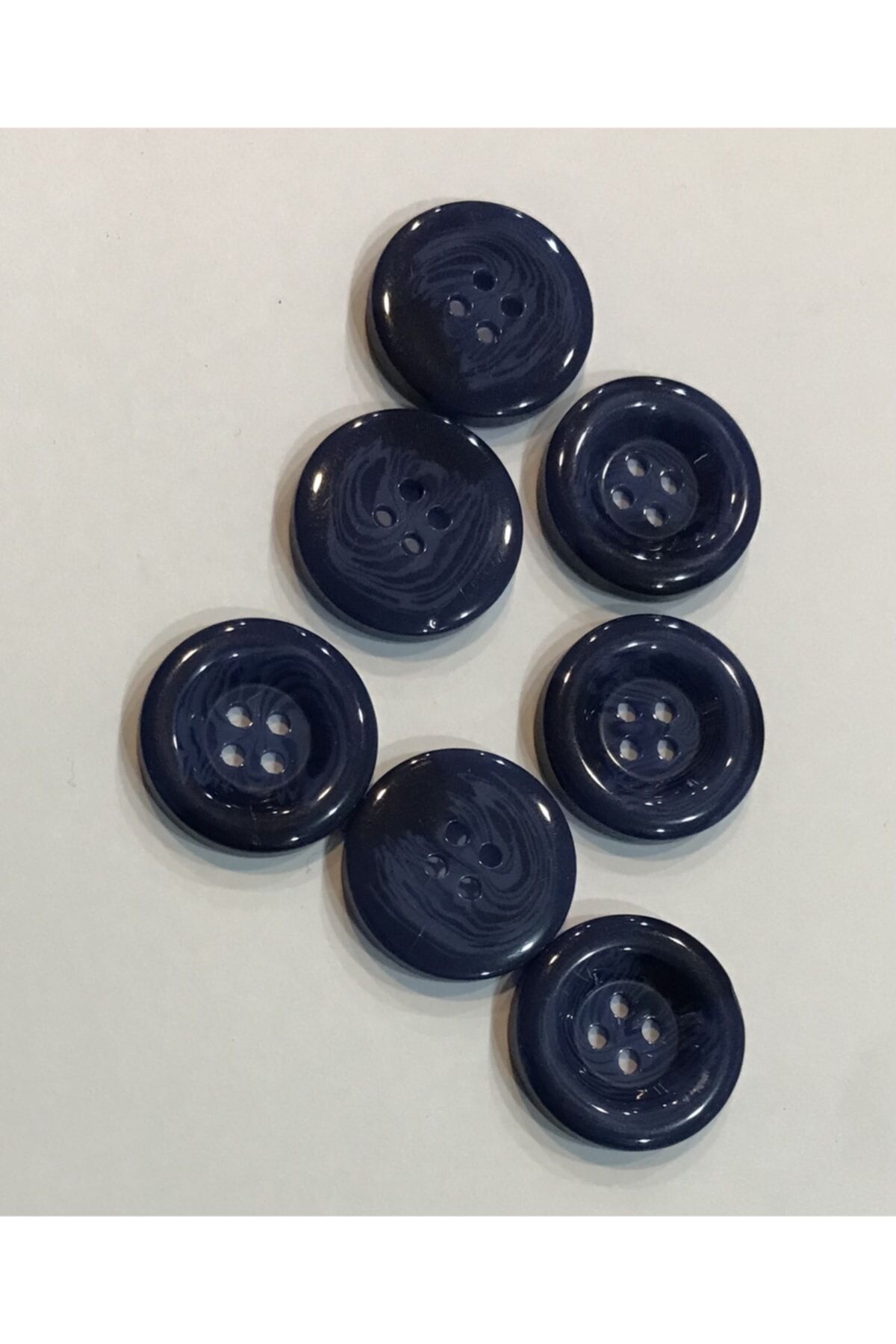 Kaban Polyester Damarlı Düğme. 2.5cm 7'li Pkt. Indigo.