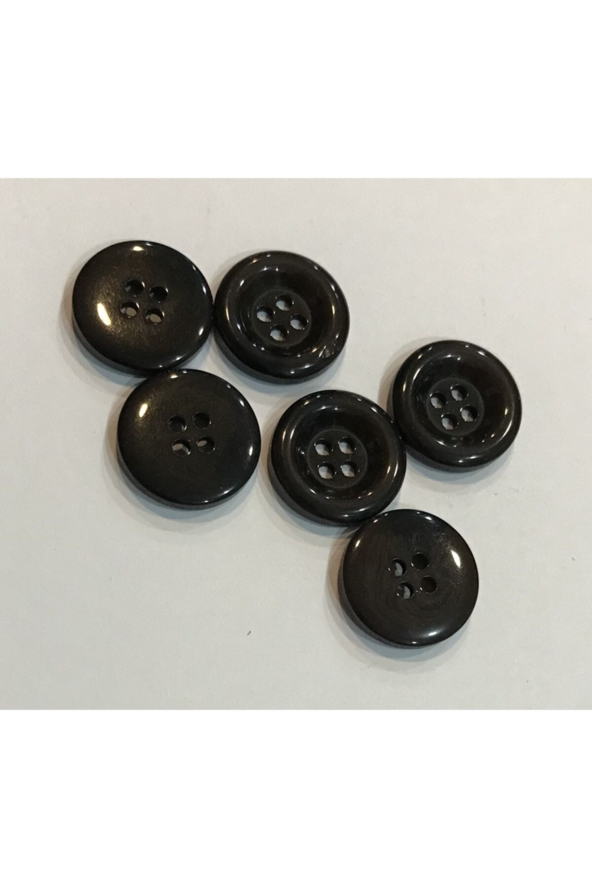 Kaban Polyester Damarlı Düğme. 2cm 6'lı Pkt. Koyu Kahve.